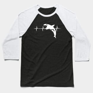 Funny Orca Heartbeat Design Killer Whale Baseball T-Shirt